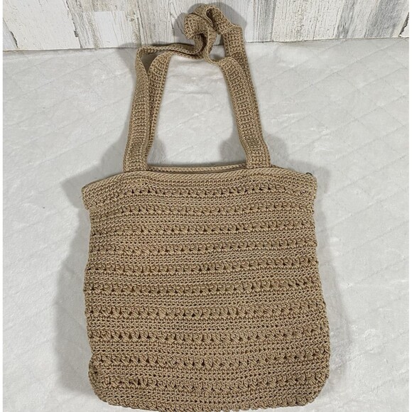 The Sak Handbags - The Sak Crochet Large Tote Bag Tan Beige Boho Beachy CoastalGranny Minimalist